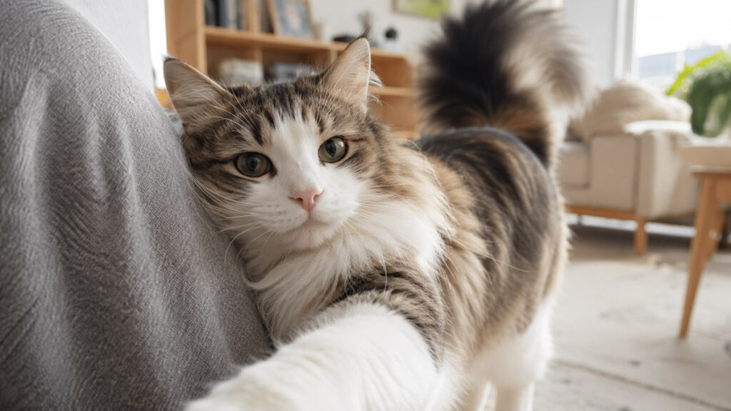 甘えてくるノルウェージャンフォレストキャット