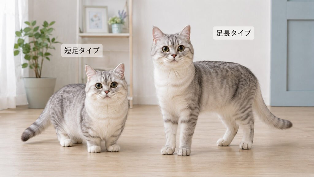 ミヌエットの全身が見える構図。短めの足としっかりした体つきが伝わる。