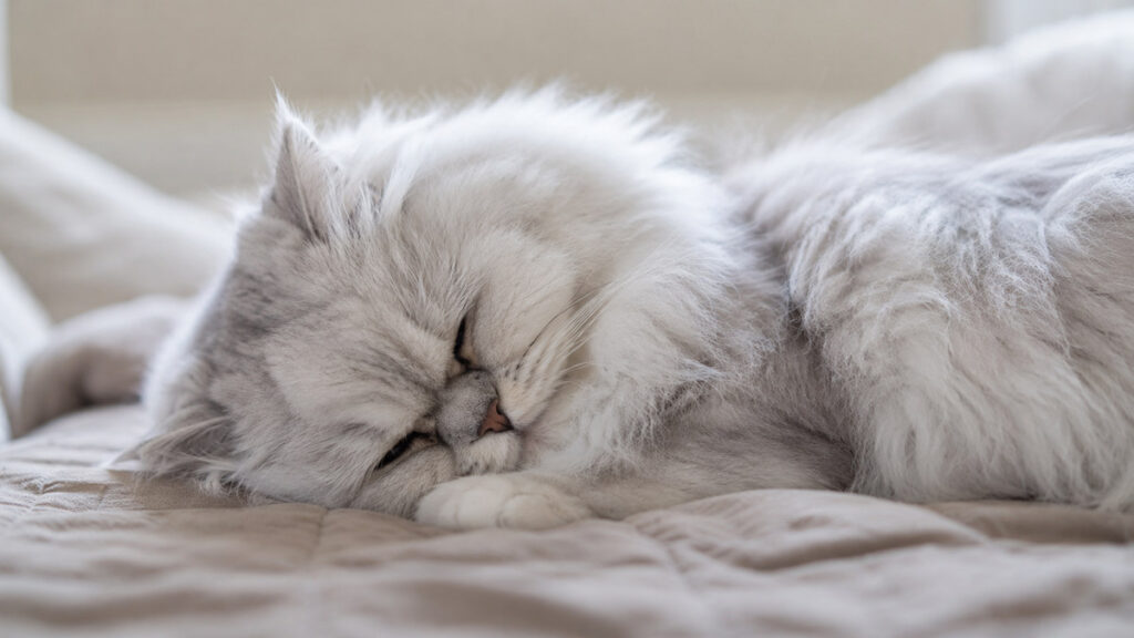 気持ち良さそうに眠るペルシャ