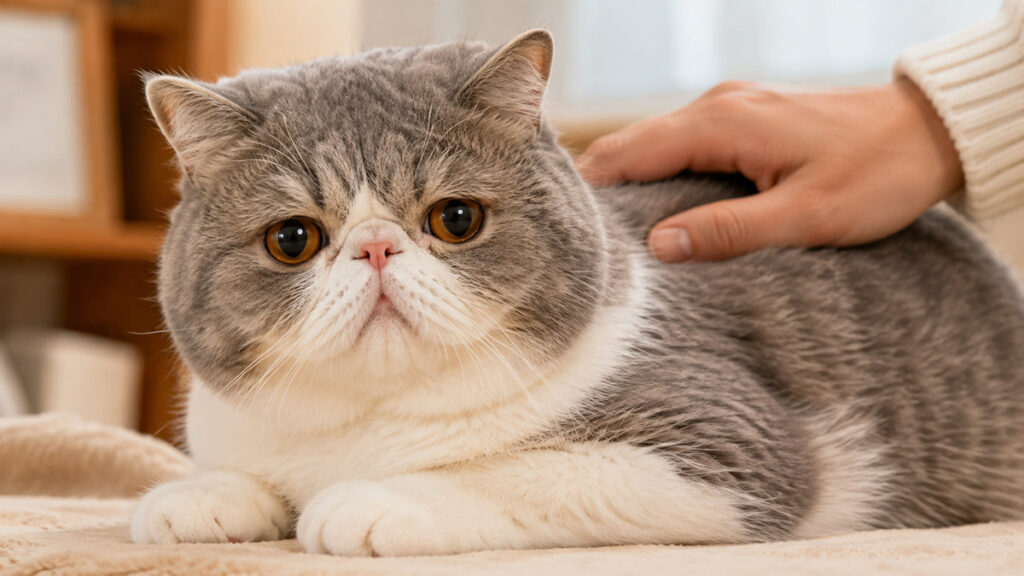 密な被毛がわかるエキゾチックショートヘアのアップ