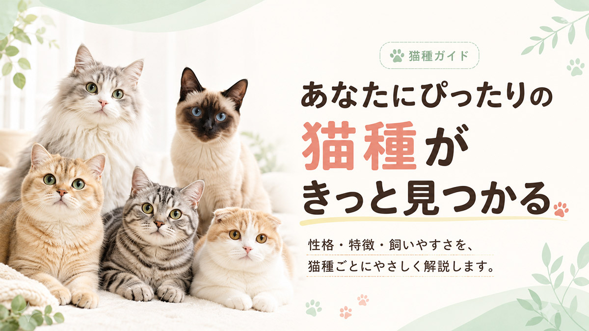 あなたにぴったりの猫種がきっと見つかる｜猫種図鑑