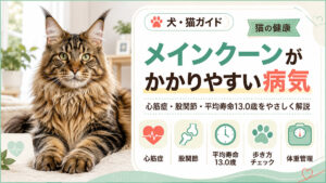 メインクーンがかかりやすい病気｜心筋症・股関節・平均寿命13.0歳の意味