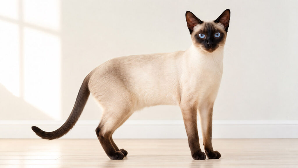 ポイントカラーがわかるシャム猫の全身